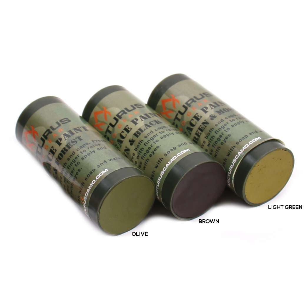 Arcturus Camo Face Paint Sticks - 6 Camouflage Colors in 3 Double-Sided Tubes